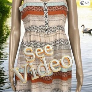 👛 (ANY 2/$25) O’Neill Lined Sundress Adjustable Straps, Side Zipper, Tie Back